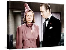 NINOTCHKA, from left: Greta Garbo, Melvyn Douglas, 1939-null-Stretched Canvas