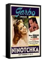 NINOTCHKA, from left: Greta Garbo, Melvyn Douglas, 1939.-null-Framed Stretched Canvas