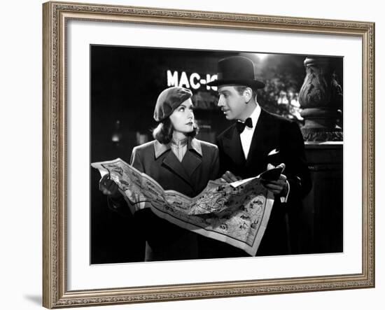 Ninotchka, Greta Garbo, Melvyn Douglas, 1939-null-Framed Photo