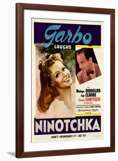 Ninotchka, Greta Garbo, Melvyn Douglas, 1939-null-Framed Art Print