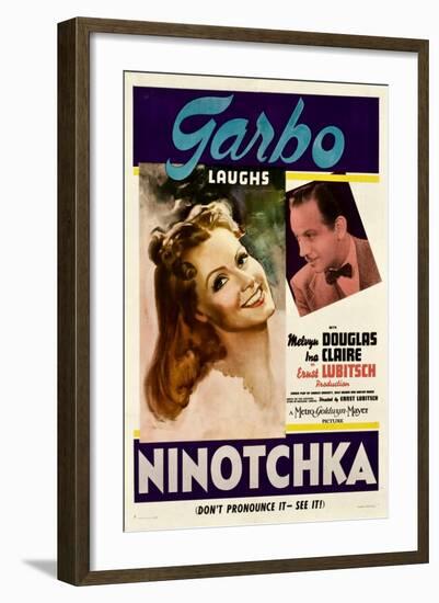 Ninotchka, Greta Garbo, Melvyn Douglas, 1939-null-Framed Art Print