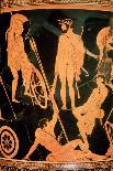Herakles and Greek Heroes, Detail from an Attic Red-Figure Calyx-Krater, circa 490 BC-Niobid Painter-Framed Stretched Canvas