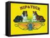Nip and Tuck Brand Cigar Box Label, Rough Collies-Lantern Press-Framed Stretched Canvas