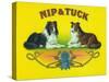 Nip and Tuck Brand Cigar Box Label, Rough Collies-Lantern Press-Stretched Canvas