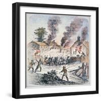 Nipmuc Indians Attack the Settlement of Brookfield, Massachusetts in August 1675-English-Framed Giclee Print