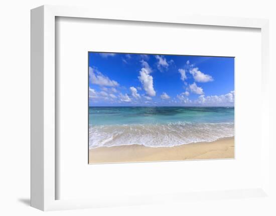 Nisbet Beach, turquoise sea, Nevis, St. Kitts and Nevis, Central America-Eleanor Scriven-Framed Photographic Print