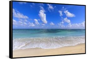 Nisbet Beach, turquoise sea, Nevis, St. Kitts and Nevis, Central America-Eleanor Scriven-Framed Stretched Canvas