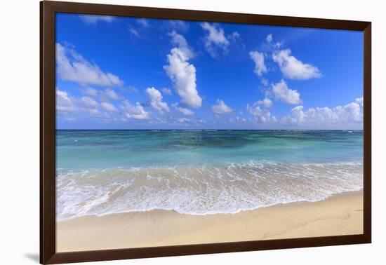 Nisbet Beach, turquoise sea, Nevis, St. Kitts and Nevis, Central America-Eleanor Scriven-Framed Photographic Print