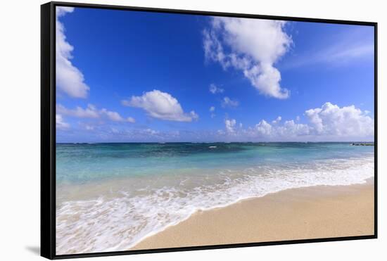 Nisbet Beach, turquoise sea, Nevis, St. Kitts and Nevis, Central America-Eleanor Scriven-Framed Stretched Canvas