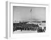 Nisei Japanese Americans Participating in Flag Saluting Ceremony at Relocation Center During WWII-Hansel Mieth-Framed Photographic Print