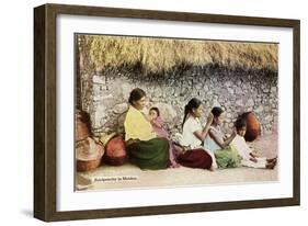 Nitpicking Beggars, Mexico-null-Framed Art Print