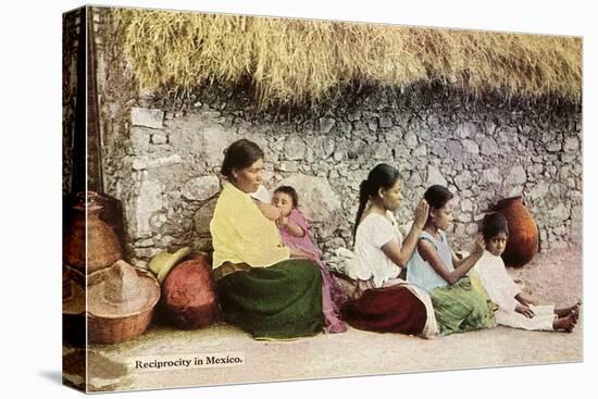 Nitpicking Beggars, Mexico-null-Stretched Canvas