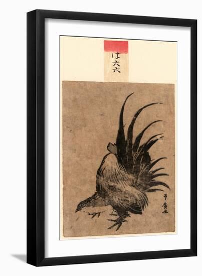 Niwatori, Chicken. [Between 1804 and 1818], 1 Print : Woodcut, Color ; 17.2 X 11.4-Utagawa Toyohiro-Framed Giclee Print