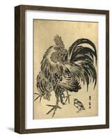 Niwatori, Hen and Chick. [Between 1804 and 1818], 1 Print : Woodcut, Color ; 22.1 X 17-Utagawa Toyohiro-Framed Giclee Print