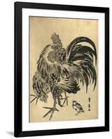 Niwatori, Hen and Chick. [Between 1804 and 1818], 1 Print : Woodcut, Color ; 22.1 X 17-Utagawa Toyohiro-Framed Premium Giclee Print