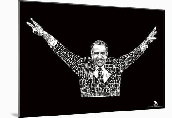 Nixon I'm Not a Crook Text Poster-null-Mounted Poster