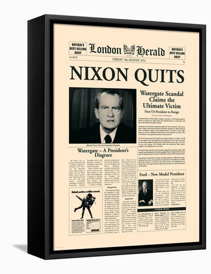 Nixon Quits-The Vintage Collection-Framed Stretched Canvas