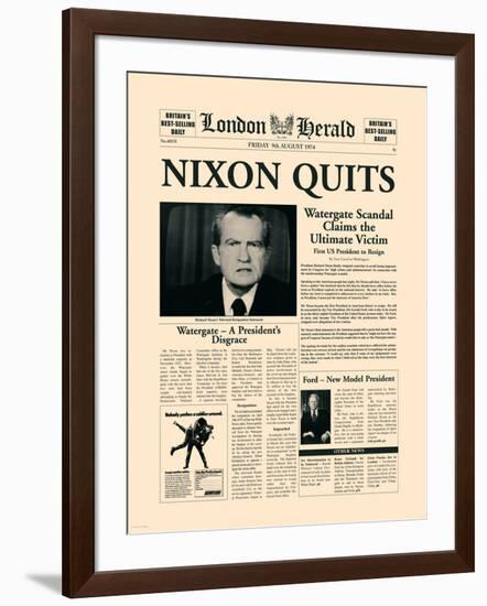 Nixon Quits-The Vintage Collection-Framed Art Print