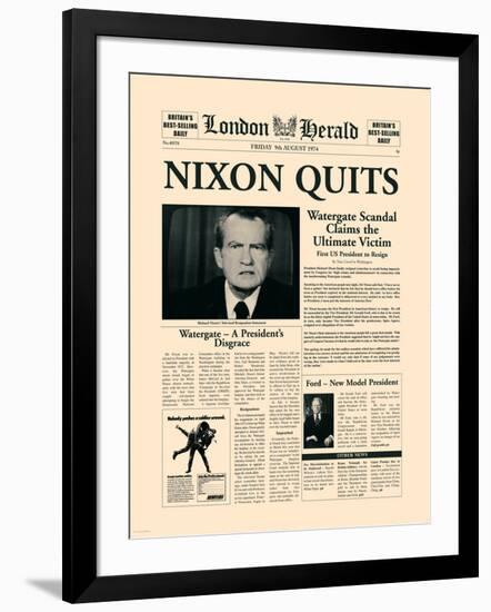 Nixon Quits-The Vintage Collection-Framed Art Print