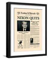 Nixon Quits-The Vintage Collection-Framed Art Print