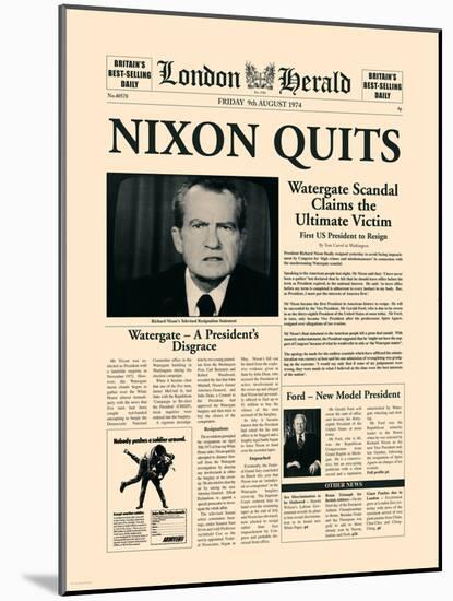 Nixon Quits-The Vintage Collection-Mounted Art Print