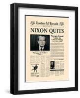 Nixon Quits-The Vintage Collection-Framed Art Print