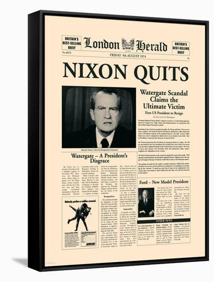 Nixon Quits-The Vintage Collection-Framed Stretched Canvas