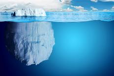 Underwater View of Iceberg with Beautiful Transparent Sea on Background - Illustration.-Niyazz-Stretched Canvas