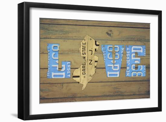 NJ State Love-Design Turnpike-Framed Giclee Print