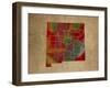 NM Colorful Counties-Red Atlas Designs-Framed Giclee Print