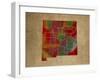 NM Colorful Counties-Red Atlas Designs-Framed Giclee Print