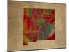 NM Colorful Counties-Red Atlas Designs-Mounted Giclee Print