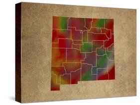 NM Colorful Counties-Red Atlas Designs-Stretched Canvas