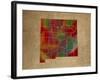 NM Colorful Counties-Red Atlas Designs-Framed Giclee Print