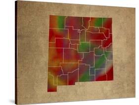 NM Colorful Counties-Red Atlas Designs-Stretched Canvas