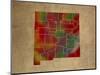 NM Colorful Counties-Red Atlas Designs-Mounted Giclee Print