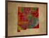 NM Colorful Counties-Red Atlas Designs-Framed Giclee Print