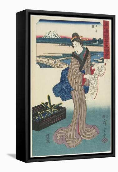 No.1: Nihonbashi, 1847-1852-Utagawa Hiroshige-Framed Stretched Canvas