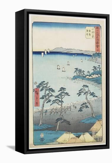 No.10 Fishermans House on a Beach, Odawara, July 1855-Utagawa Hiroshige-Framed Stretched Canvas