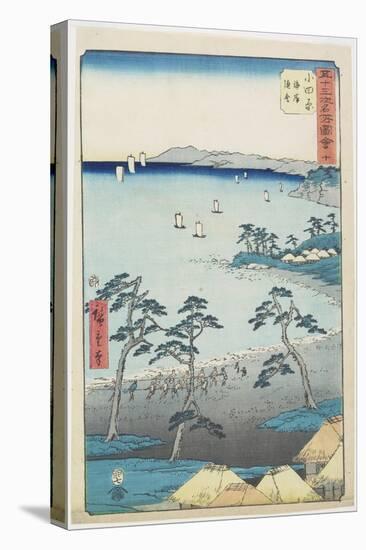 No.10 Fishermans House on a Beach, Odawara, July 1855-Utagawa Hiroshige-Stretched Canvas