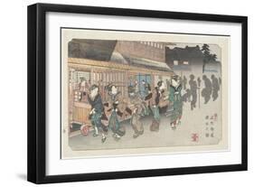 No.10 Fukaya Station, 1830-1844-Keisai Eisen-Framed Giclee Print
