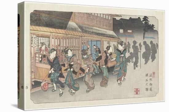 No.10 Fukaya Station, 1830-1844-Keisai Eisen-Stretched Canvas