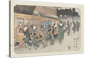 No.10 Fukaya Station, 1830-1844-Keisai Eisen-Stretched Canvas