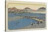 No.11: Ferry Port at the Kanna River Near Honjo Station, 1830-1844-Keisai Eisen-Stretched Canvas