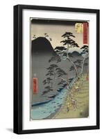 No.11 River in Hakone Mountain at Night, July 1855-Utagawa Hiroshige-Framed Giclee Print