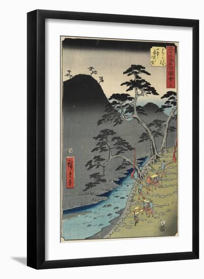 No.11 River in Hakone Mountain at Night, July 1855-Utagawa Hiroshige-Framed Giclee Print