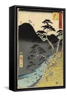 No.11 River in the Mountain at Night, Hakone, July 1855-Utagawa Hiroshige-Framed Stretched Canvas