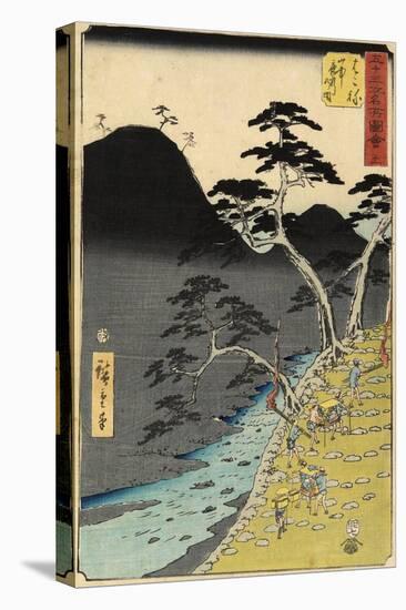 No.11 River in the Mountain at Night, Hakone, July 1855-Utagawa Hiroshige-Stretched Canvas