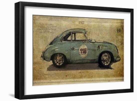 No. 118 Porsche 356-Sidney Paul & Co.-Framed Giclee Print