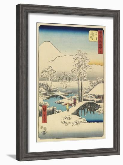 No.13: Ashigara and Fuji after Snow Seen from Numazu, July 1855-Utagawa Hiroshige-Framed Giclee Print